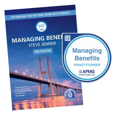 Image of Managing Benefits guide and Practitioner digital badge